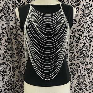 Silver body chain